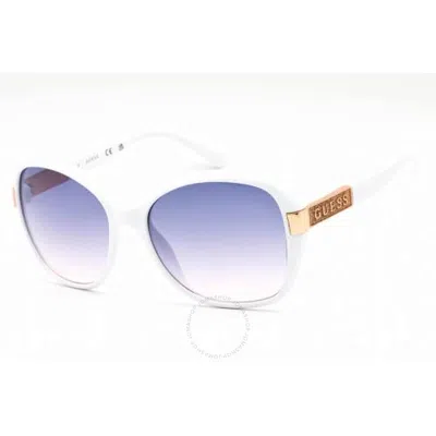 Guess Factory Gradient Bordeaux Butterfly Ladies Sunglasses Gf0371 21t 57 In White