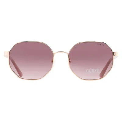 Guess Factory Gradient Bordeaux Geometric Ladies Sunglasses Gf6160 28t 58 In Purple