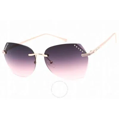 Guess Factory Gradient Bordeax Butterfly Ladies Sunglasses Gf0384 28t 61 In Bordeaux / Gold / Rose / Rose Gold