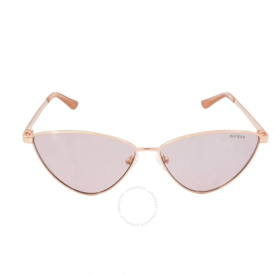Guess Factory Gradient Bordeax Butterfly Ladies Sunglasses Gf6095 28t 60 In Bordeaux / Gold / Rose / Rose Gold