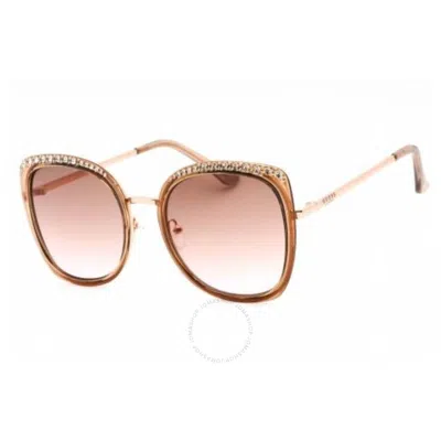 Guess Factory Gradient Brown Cat Eye Ladies Sunglasses Gf0381 46f 56 In Pink