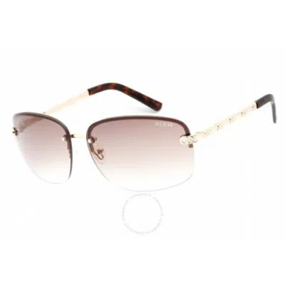 Guess Factory Gradient Brown Rectangular Ladies Sunglasses Gf0388 32f 66 In Neutral