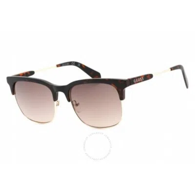Guess Factory Gradient Brown Rectangular Men's Sunglasses Gf0225 52f 54 In Neutral