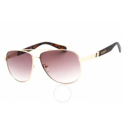 Guess Factory Rectangular Men's Sunglasses Gf0246 32p 58 In Gold / Green