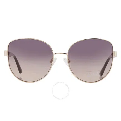 Guess Factory Gradient Smoke Cat Eye Ladies Sunglasses Gf6172 32b 59 In Gold
