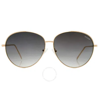 Guess Factory Gradient Smoke Pilot Ladies Sunglasses Gf0391 32b 63 In Gold