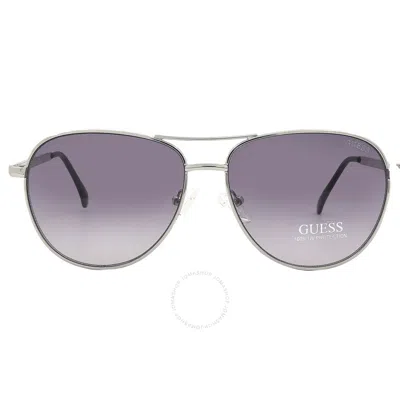 Guess Factory Gradient Smoke Pilot Ladies Sunglasses Gf6157 10b 58 In Metallic