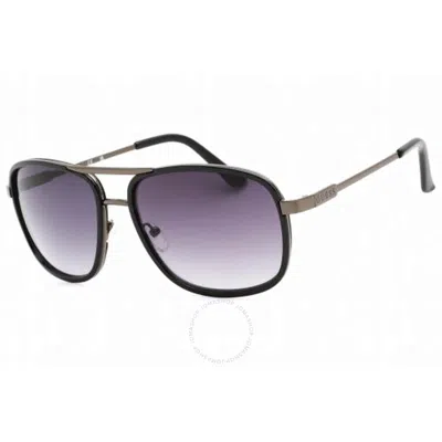 Guess Factory Gradient Smoke Rectangular Men's Sunglasses Gf0216 01b 61 In Black