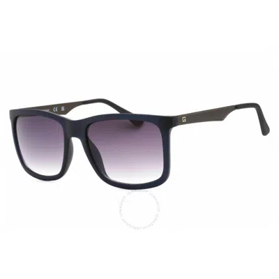 Guess Factory Gradient Smoke Square Men's Sunglasses Gf0171 91b 57 In Blue