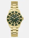Guess Factory Green And Gold-tone Analog Watch In Gold