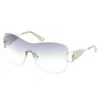 Guess Factory Green Grey Gradient Shield Ladies Sunglasses Go00038 10p 00 In Green