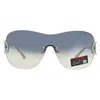Guess Factory Green Grey Gradient Shield Ladies Sunglasses Go00038 10p 00 In Multi
