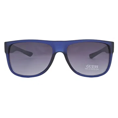 Guess Factory Grey Browline Men's Sunglasses Gf0187 91b 59 In Blue / Grey