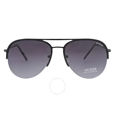 Guess Factory Grey Gradient Pilot Men's Sunglasses Gf0224 01b 58 In Blue