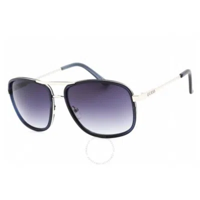 Guess Factory Grey Gradient Rectangular Men's Sunglasses Gf0216 92w 61 In Blue