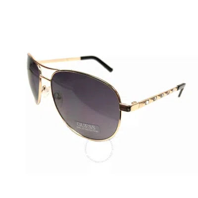 Guess Factory Grey Pilot Ladies Sunglasses Gf0408 32b 61 In Gold