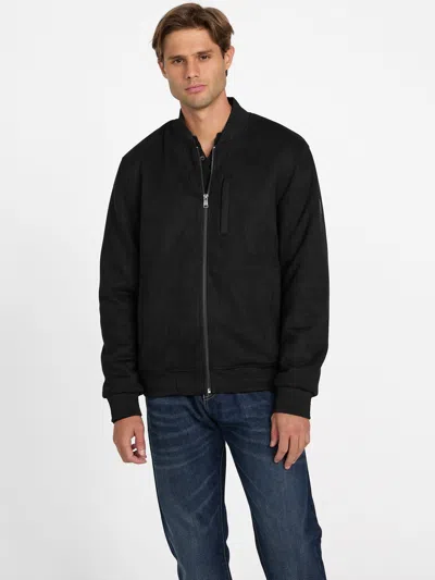 Guess Factory Grover Faux-suede Jacket In Black