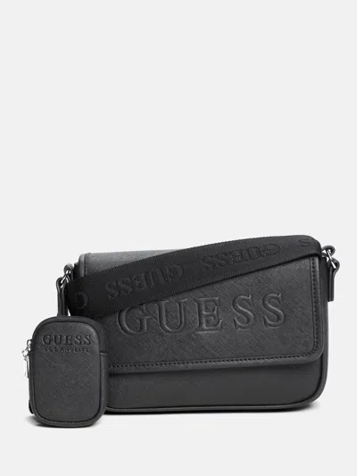 Guess Factory Haddington Mini Crossbody In Black