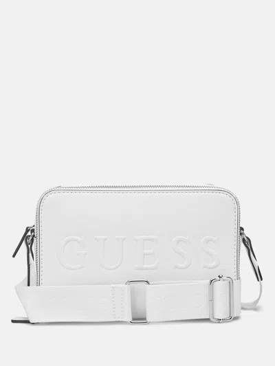 Guess Factory Haddington Mini Double-zip Crossbody In White