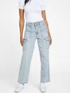 Guess Factory Hailey High-rise Cargo Jeans In Blue
