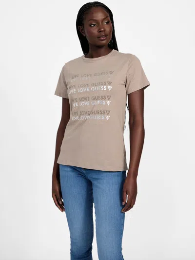 Guess Factory Halie Crewneck Rhinestone Tee In Multi