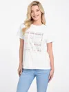 Guess Factory Halie Crewneck Rhinestone Tee In White