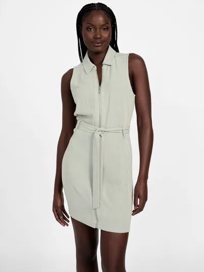 Guess Factory Harper Linen-blend Dress In Beige