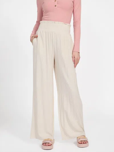 Guess Factory Harper Linen-blend Palazzo Pants In Multi