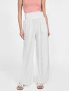 Guess Factory Harper Linen-blend Palazzo Pants In White