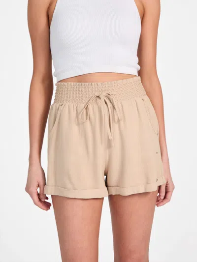 Guess Factory Harper Linen-blend Shorts In Beige