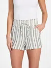 Guess Factory Harper Striped Linen-blend Shorts