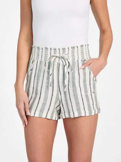 Guess Factory Harper Striped Linen-blend Shorts