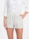 Guess Factory Harper Striped Linen-blend Shorts In Multi