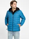 Guess Factory Harrison Hooded Quilted Jacket In Blue