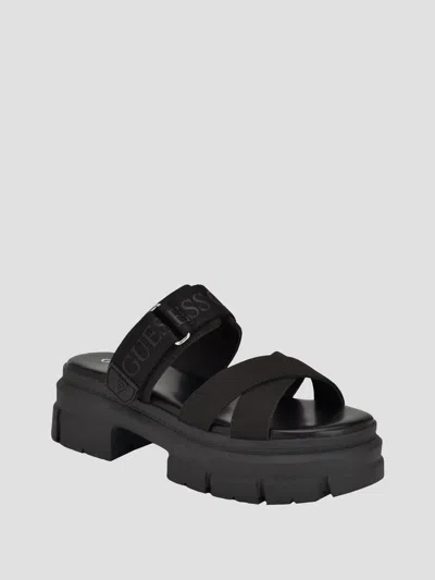 Guess Factory Harvey Sporty Slides In Black