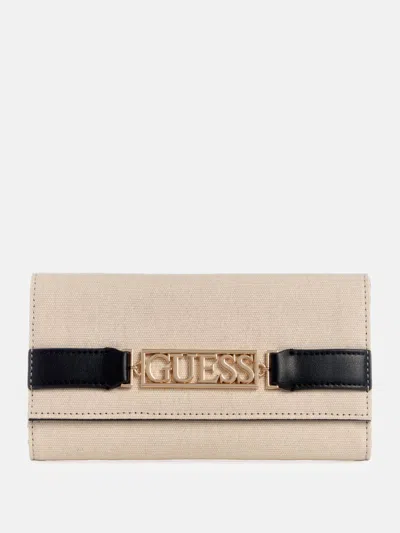Guess Factory Hauser Color-block Canvas Slim Clutch In Multi