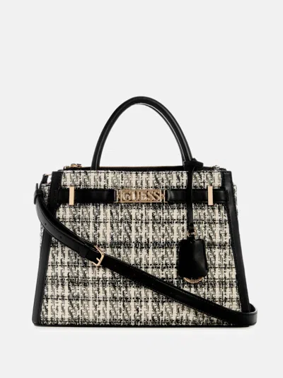 Guess Factory Hauser Tweed Satchel In Pink