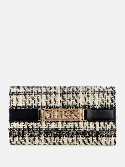 Guess Factory Hauser Tweed Slim Clutch In Pink