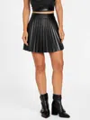 Guess Factory Hazel Pleated Faux-leather Mini Skirt In Gold