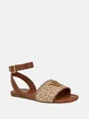Guess Factory Hazens Logo Sandals In Brown
