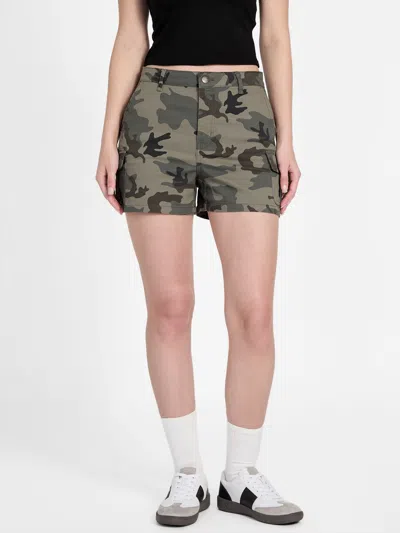 Guess Factory Helena Denim Cargo Shorts In Multi