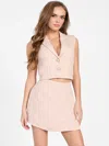 Guess Factory Henley Blazer Vest In Pink