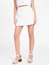 Guess Factory Henley Tweed Mini Skort In White