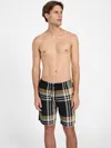 Guess Factory Hertz Plaid Swim Shorts In Black