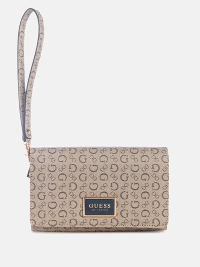 Guess Factory Hilda Logo Phone Organizer In Neutral