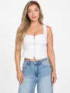 Guess Factory Hillary White Denim Top In White