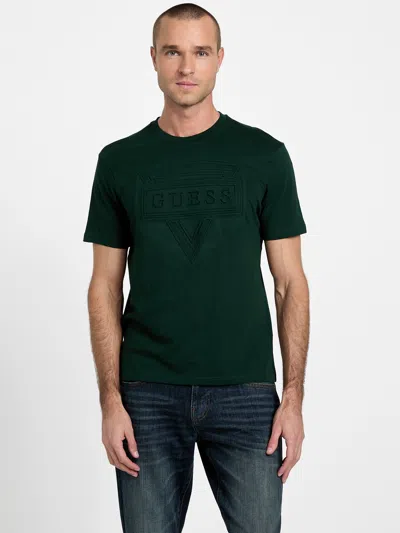 Guess Factory Hiro Crewneck Logo Tee In Green