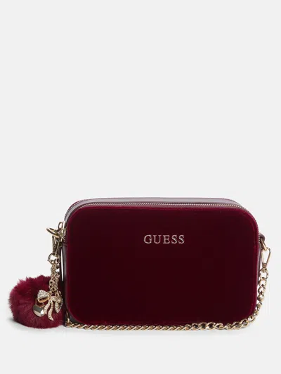 Guess Factory Holly Faux-fur Crossbody In Pink
