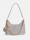 Guess Factory Holly Faux-fur Shoulder Bag In Gray