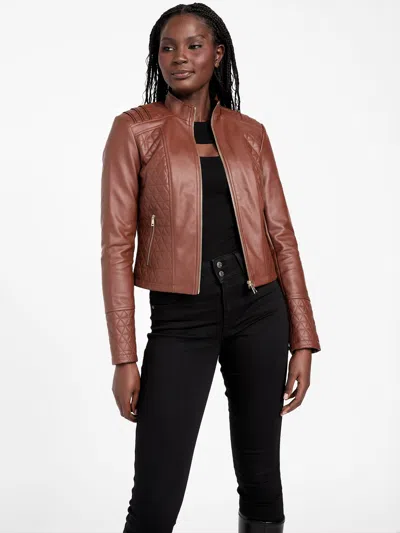 Guess Factory Iden Quilted Faux-leather Jacket In Multi